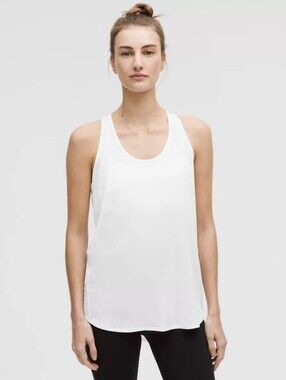 Lululemon White Essential Pleated Tank Top